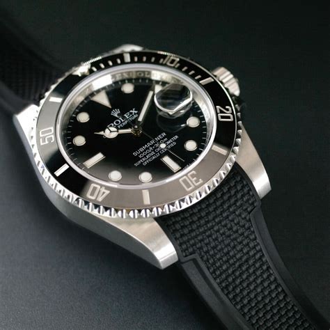 rolex with black strap|original rolex rubber strap.